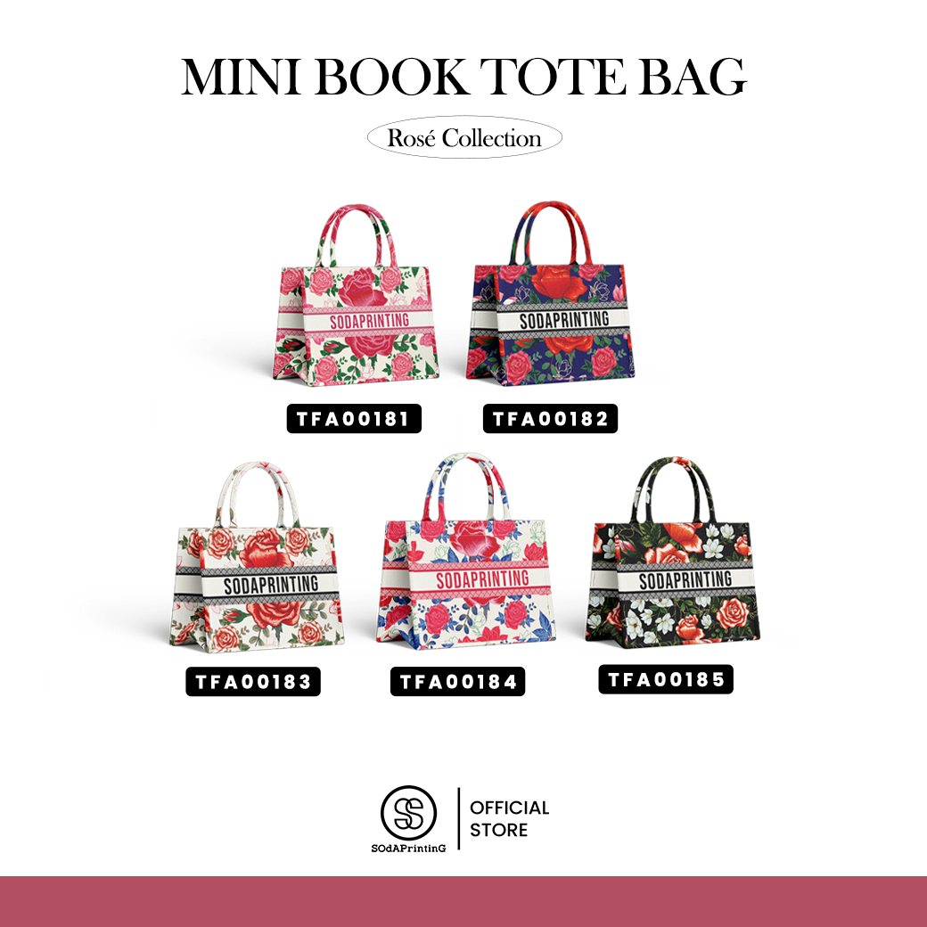 กระเป๋า Mini Book Tote Bag Rosé Collection รหัส TFA00181-TFA00185 #ใส่ชื่อได้ #SOdAbag #SOdAPrintinG