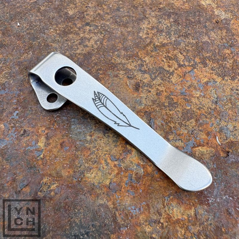 Microtech LUDT 3 Clip - Stonewashed "Feather"