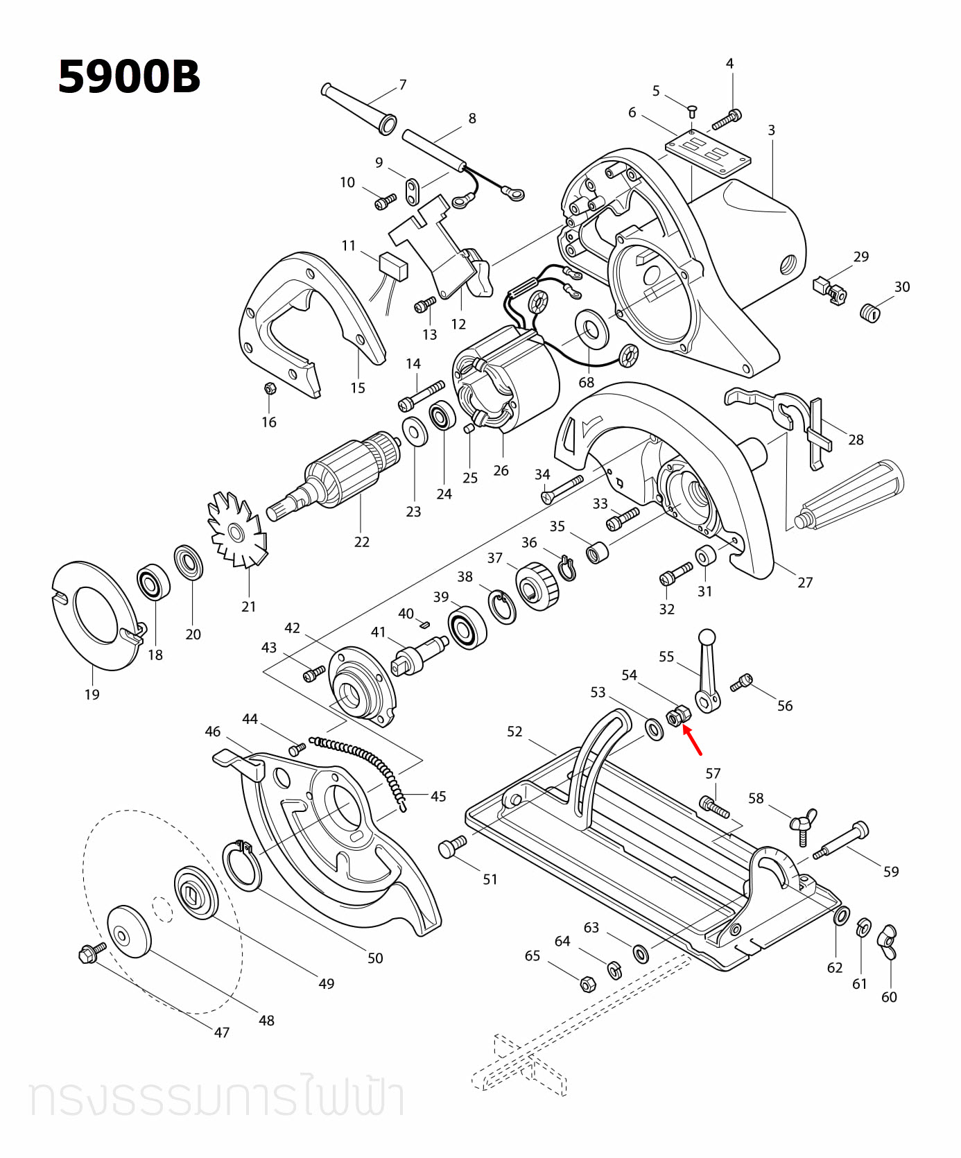 น๊อต M8X14 เลื่อยวงเดือน Makita 5700, 5900B [#54] Pn.252003-2 (แท้) ##