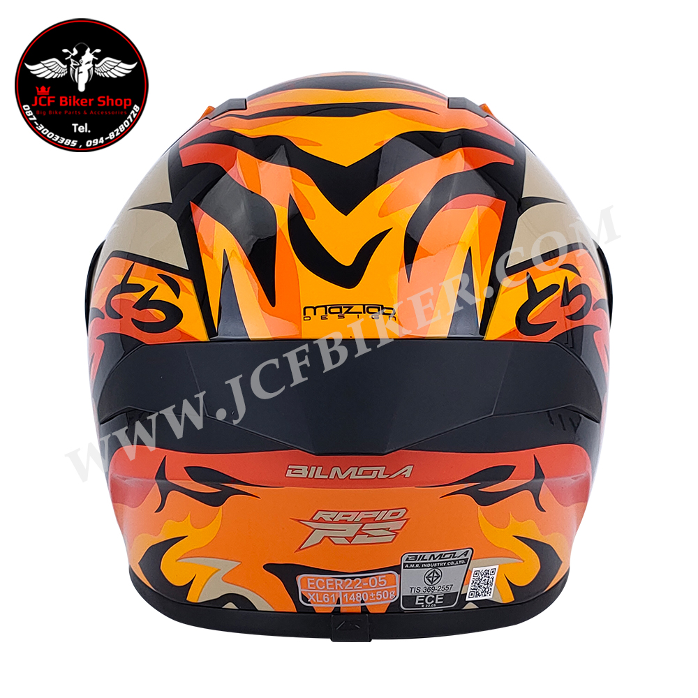 หมวกกันน็อคเต็มใบ หมวกกันน็อค Bilmola รุ่น Rapid RS ลาย TIGER (Glossy)