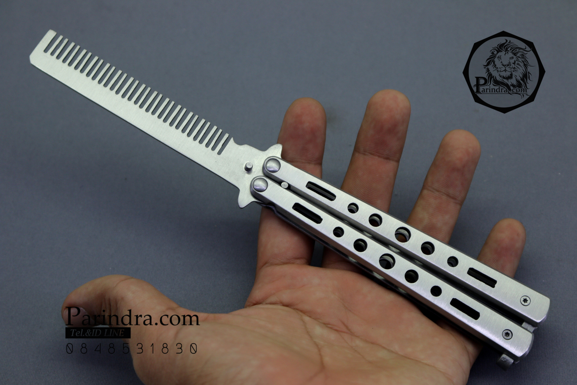 มีดบาลีซอง Balisong มีดควง มีดปีกผีเสื้อใบเป็นหวีสีแสตนเลส ขนาด 9 นิ้ว BLA016