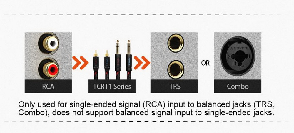 Topping TCRT1 สาย RCA เป็น 6.35 Balanced สำหรับเครื่องเสียง
