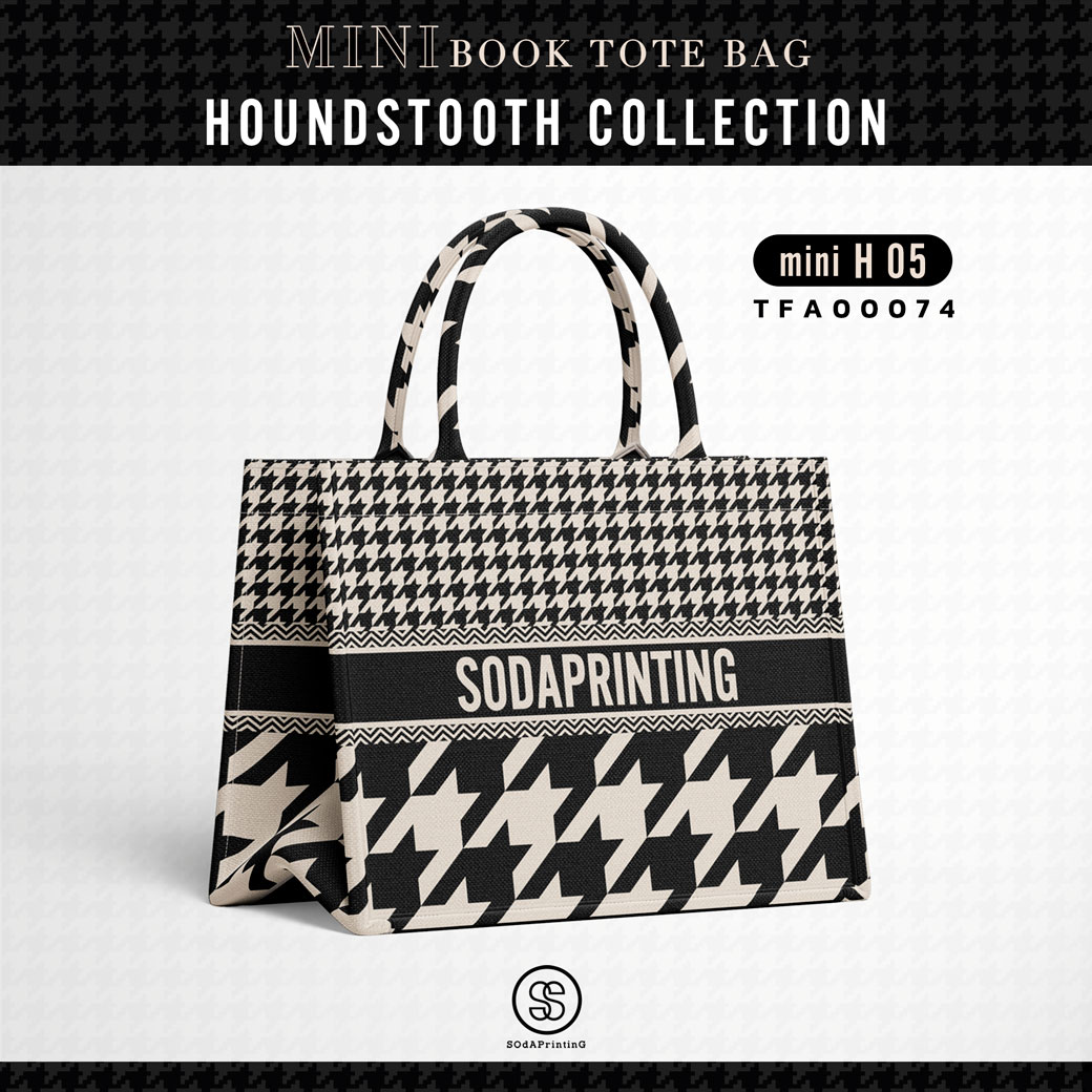 Mini Book tote bag HOUNDSTOOTH COLLECTION รหัส TFA00074 #ใส่ชื่อได้ #SOdAbag