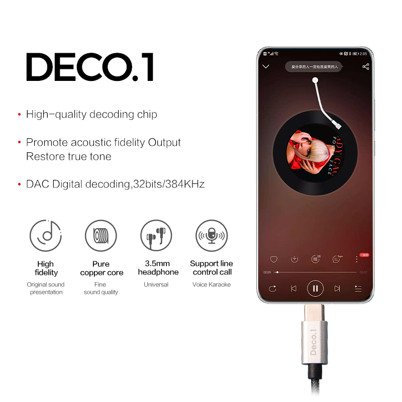 ขาย TFZ Deco.1 สายแปลง Type C เป็น 3.5mm พร้อม DAC ในตัว