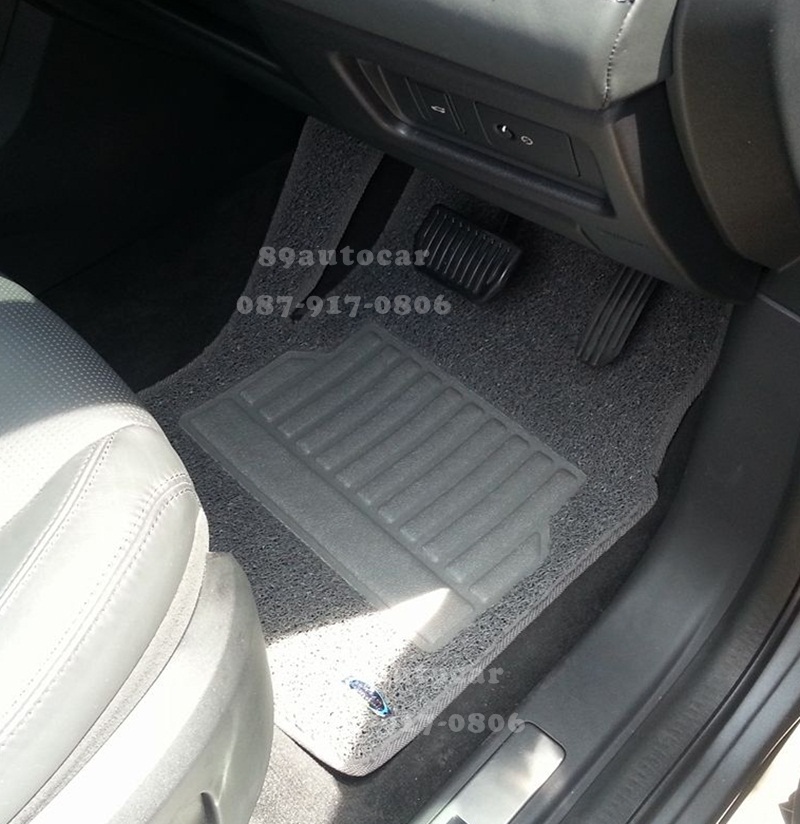 โรงงานพรมรถยนต์ Land Rover Discovery 2016 ไวนิลสีเทาขอบเทา
