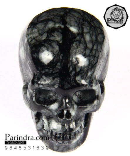 หินแร่ PICASSO JASPER Carved Crystal Skull แกะสลักรูปหัวกระโหลก #SKC003