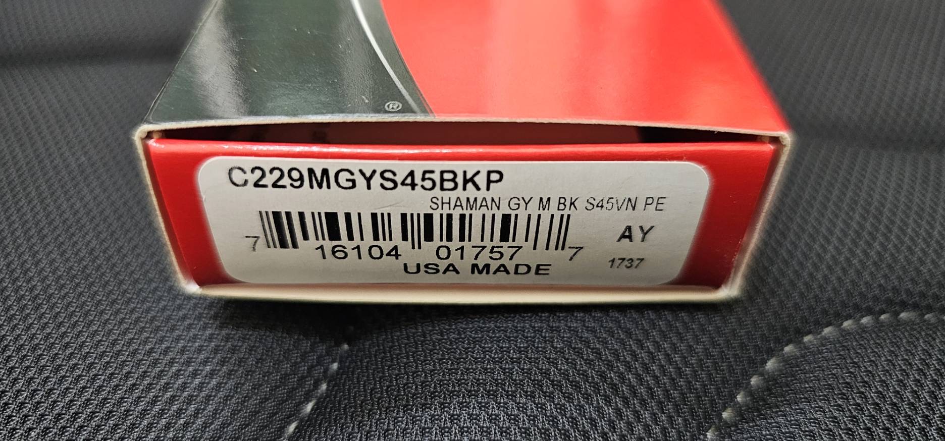 Spyderco Exclusive Gray Shaman with Gray Canvas Micarta Black Blade CPM S45VN Plain Edge