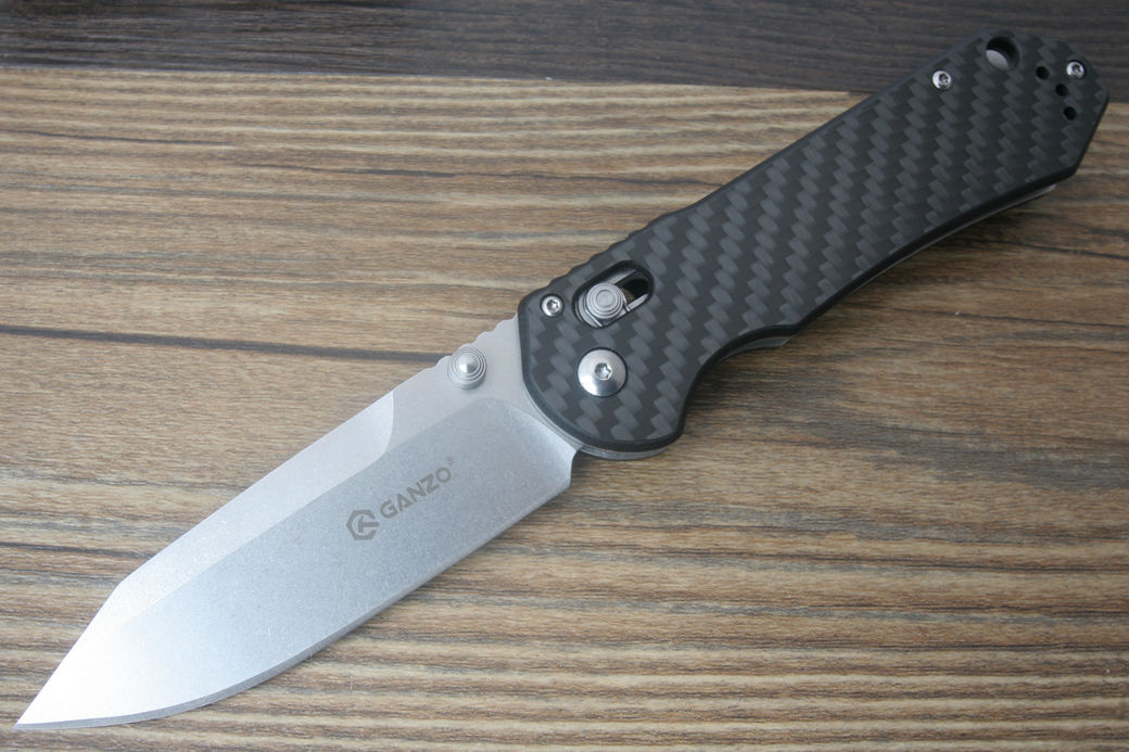 มีดพับ Ganzo รุ่น G7452-CF ด้ามลายคาร์บอนไฟเบอร์ ของแท้ 100%