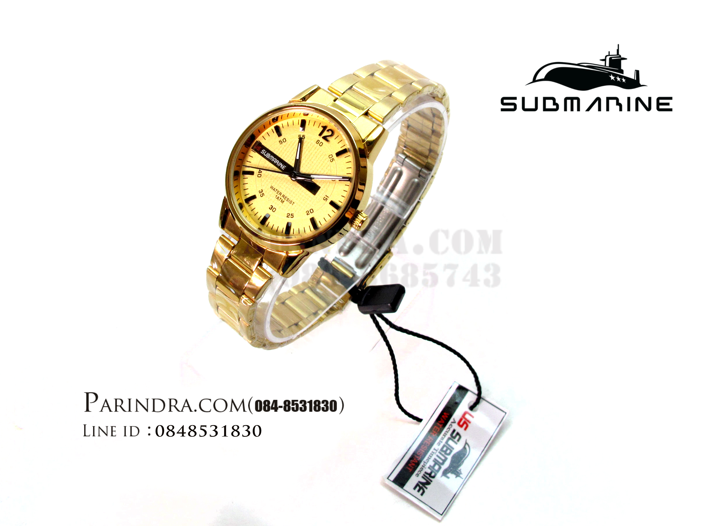 นาฬิกาคู่ US submarine รุ่น J104L-M แพคคู่ สีทองล้วน
