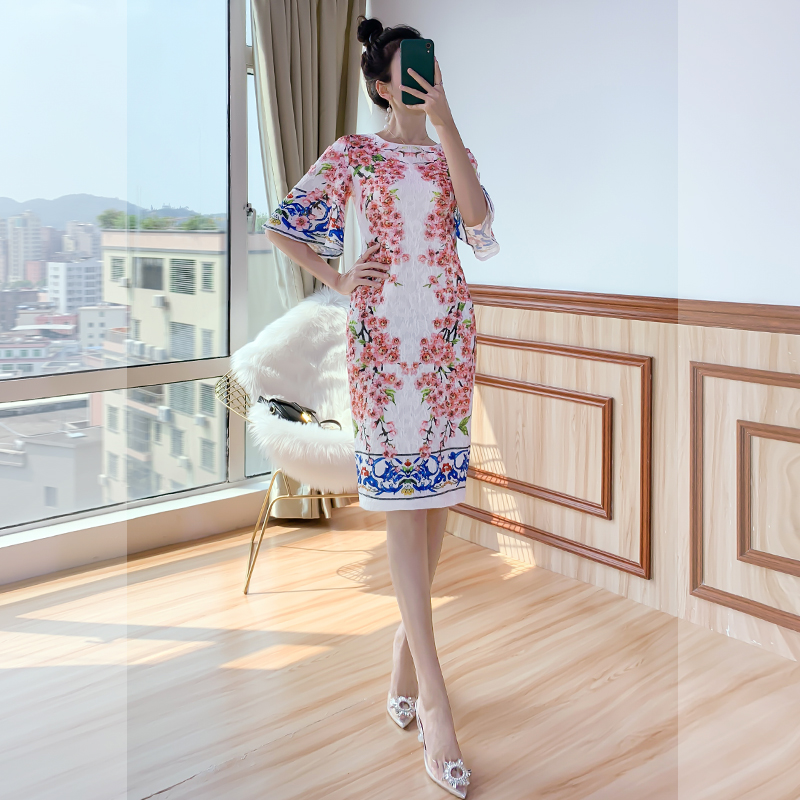 พร้อมส่ง ชุดทำงาน เดรสสุดหรู สไตล์ D&G งานพิมพ์