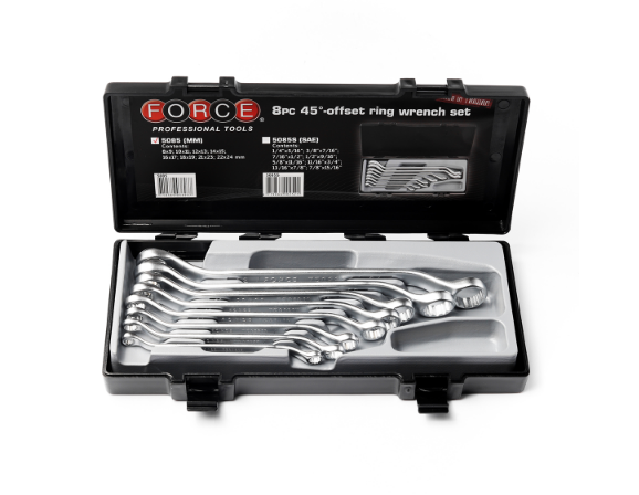 ชุดประแจ แหวน 45 องศา (8ชิ้น) ฟอร์ซ (FORCE) Pn.5085