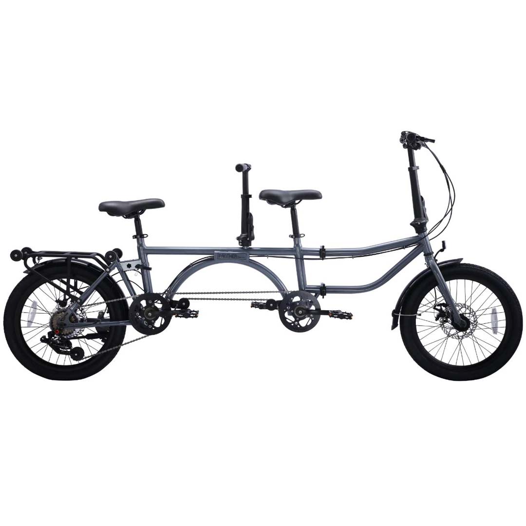 K-POP LG600 จักรยานสองตอน Tandem เกียร์ 8 สปีด พับได้ ลากได้ ล้อ 20นิ้ว เฟรมเหล็ก ปี 2024