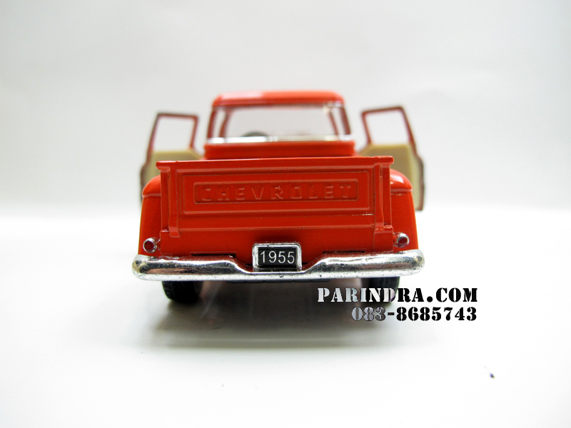โมเดลรถเหล็กรถจำลอง CHEVROLET Chevy Stepside Pick-up 1955 สีส้ม