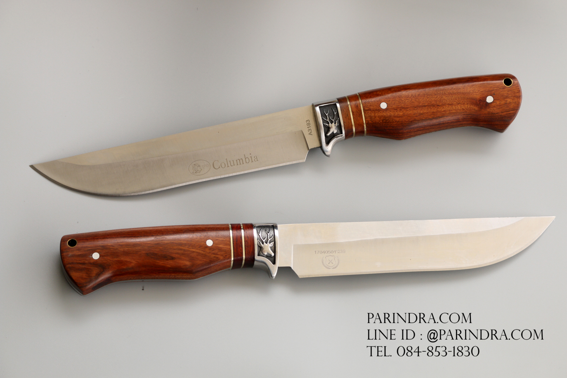 มีด Columbia A3183 ด้ามไม้คลาสสิค ขนาด 12.5 นิ้ว การ์ดลายกวาง
