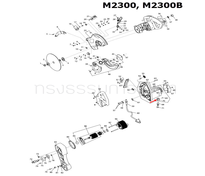 ซองถ่าน CB-500 Makita มากีต้า MT230, M2300, M2300B Pn.JM23000121 (แท้)##