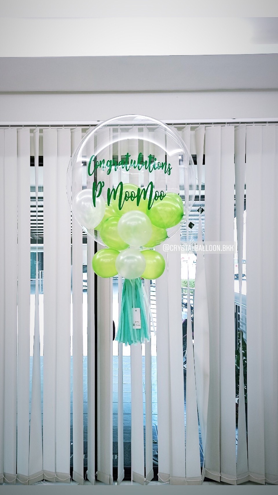 ลูกโป่ง แสดงความยินดี Bubble USA ขนาด 24" Theme สีเขียว พร้อมตกแต่ง สามารถเปลี่ยนสีลูกโป่ง/เปลี่ยนข้อความได้