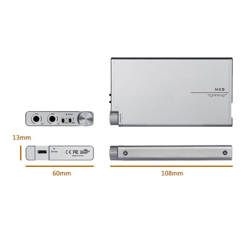 ขาย TOPPING NX5 แอมป์พกพากำลังขับสูง ที่มีอัตราสัญญาณรบกวนของหูฟังต่ำมากกว่า 0.00040