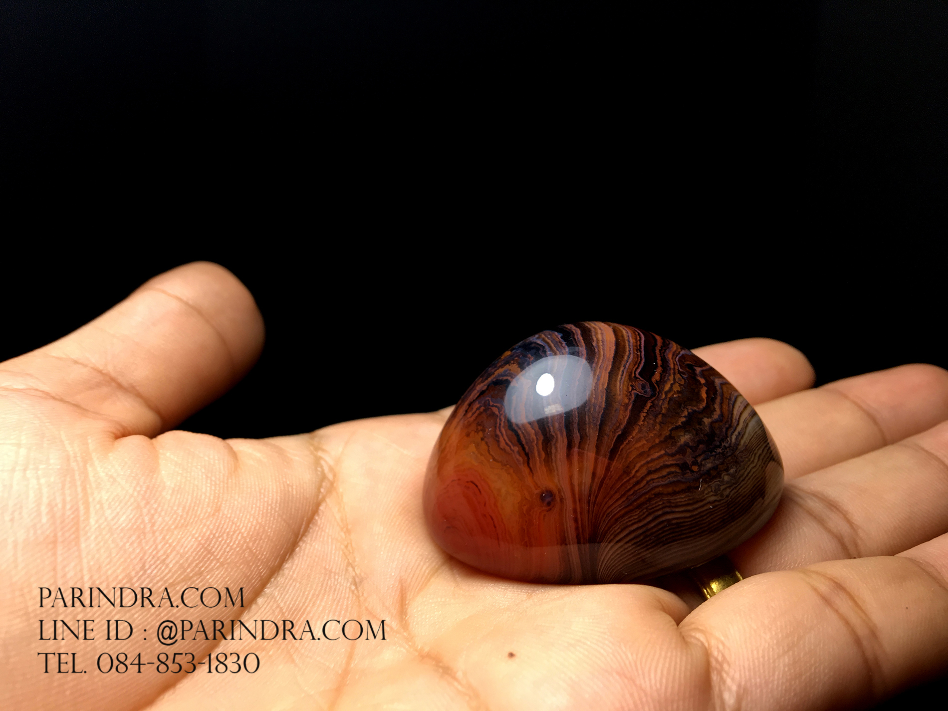 หินอาเกต AGATE แบบก้อน ลวดลายสีน้ำตาลส้ม AGT013
