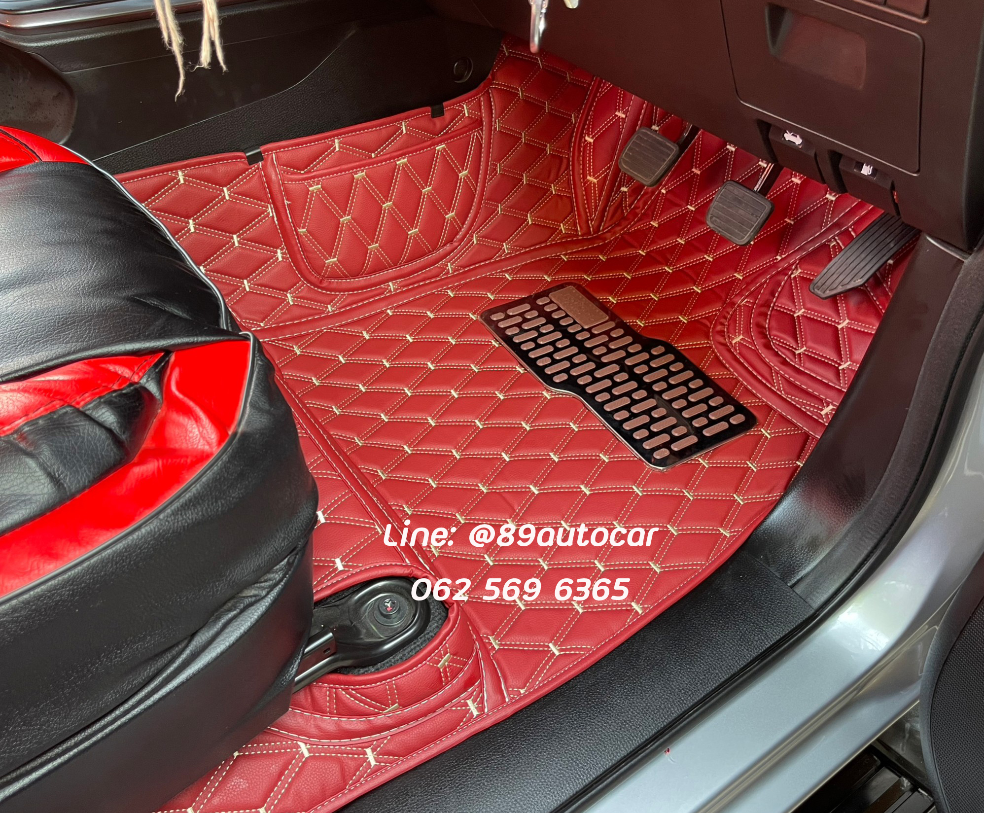 Isuzu D-Max Cab (อีซูซุ ดีแม็ค แคป) 2020-2023 ปูพรม VVIP สีแดงไวน์ด้ายทอง