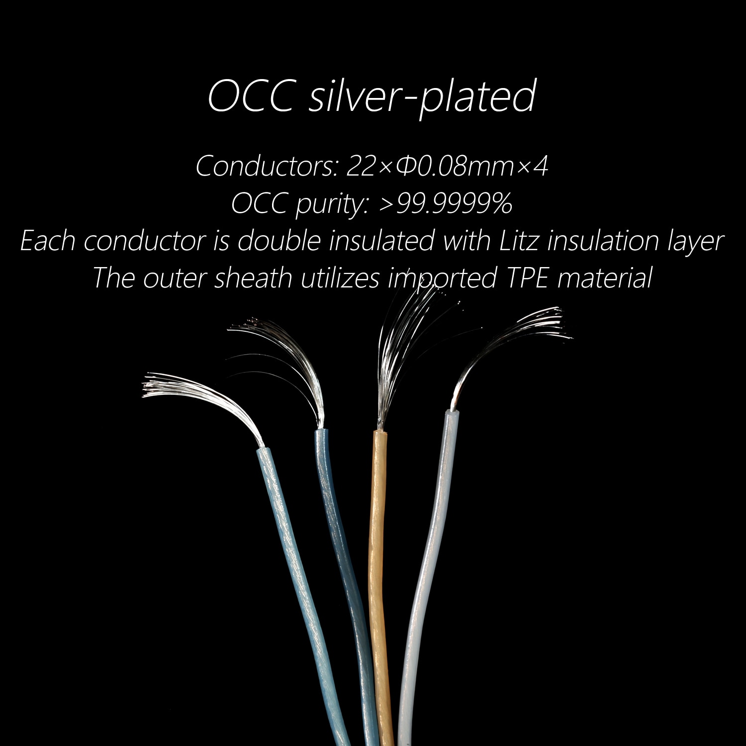 ขาย DD BC120B สายอัพเกรดหูฟัง OCC ชุบเงินระดับ 6N สายถัก 4 แบบ Litz