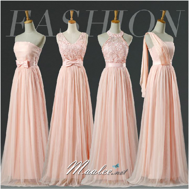 พร้อมส่ง ชุดราตรียาว เพื่อนเจ้าสาว แบบ B คล้องคอ แต่งลูกไม้ กระโปรงตาข่าย (จับสม๊อกด้านหลัง)