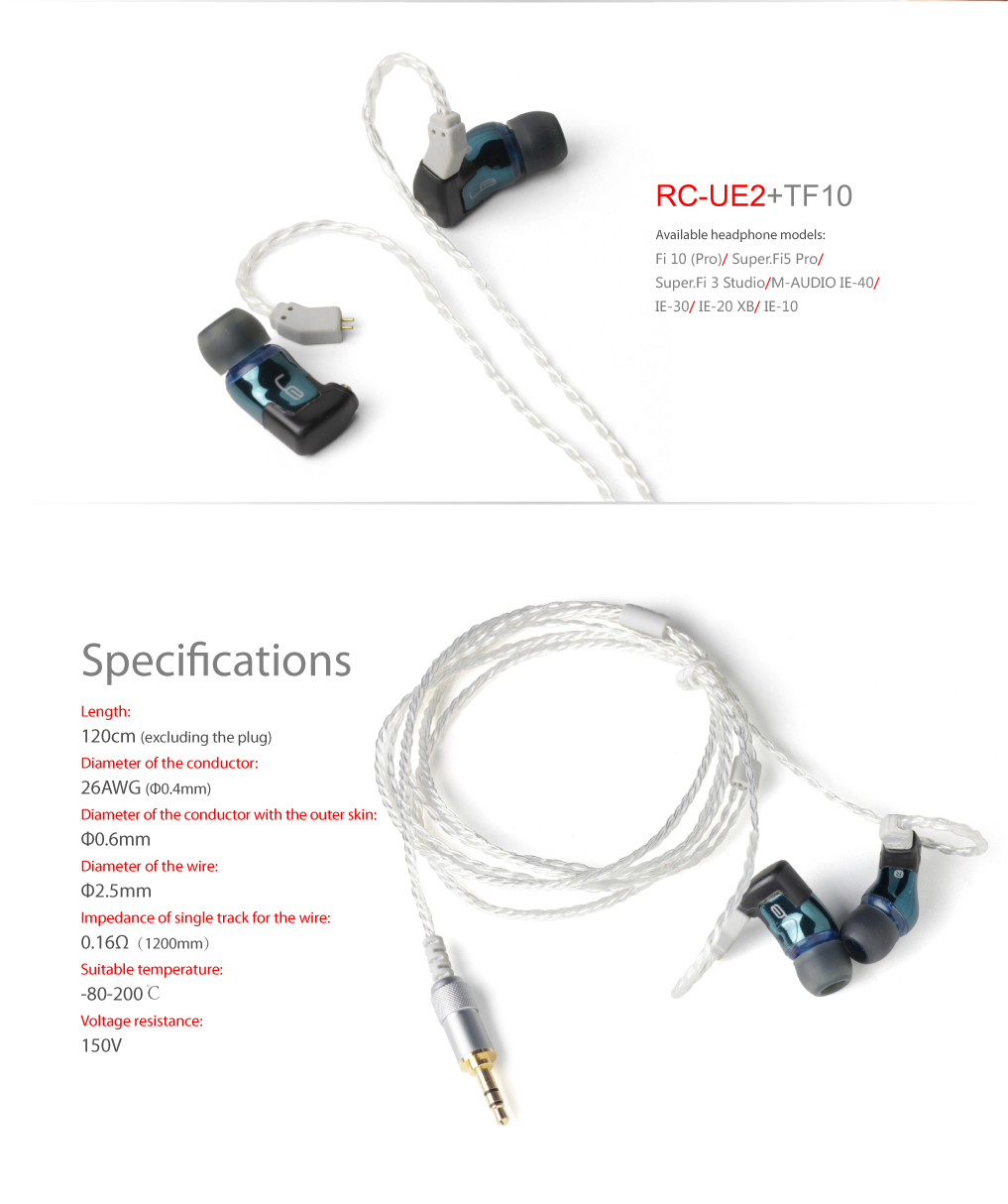 ขาย สาย FiiO RC-UE2 สายแบบถักสำหรับเปลี่ยนหูฟัง Ultimate Ears Fi3 Fi5 TF10 / M-Audio คุณภาพดีเยี่ยมในราคาเบาๆ