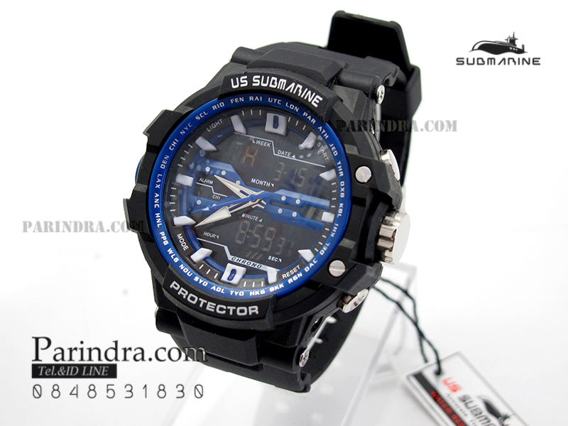 นาฬิกา US submarine Protector รุ่น TP3152M สีฟ้าเข้ม พื้นหลังดำ ของแท้ 100%