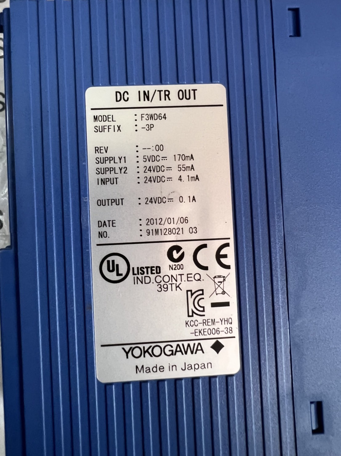 F3WD64-3P PLC " YOKOGAWA "