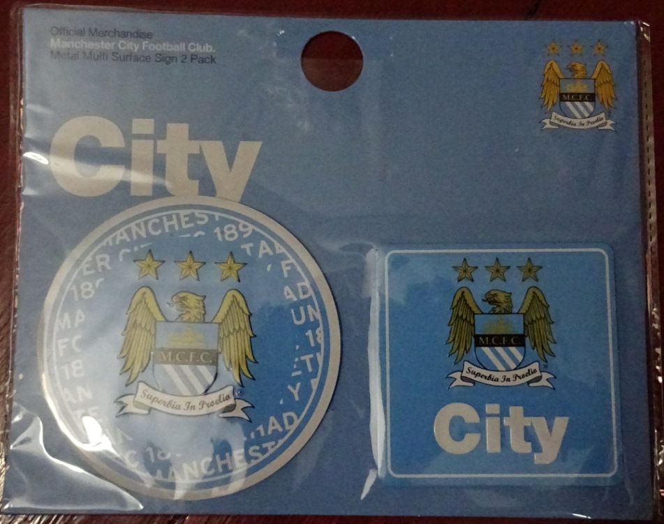 ป้ายเหล็กติดทุกสภาพพื้นผิว ฟุตบอล สโมสรแมนเชสเตอร์ ซิตี้ - ตราสโมสร MCFC / ซิตี้ ใหม่ / MANCHESTER CITY Football Club Multi-Surface Metal Signage - MCFC Logo / CITY NEW