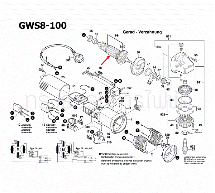 ทุ่น หินเจียร Bosch บอช GWS 8-100, GWS8-100C, GWS8-100CE, GWS8-100CCE (ใช้ได้กับทุกรหัสต่อท้าย) Pn.1604010667 (แท้-สั่ง)