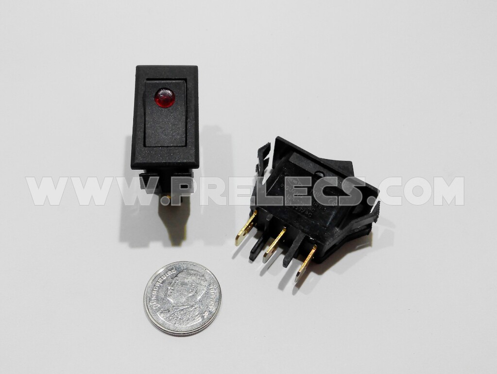 Rocker Switch กลาง 3ขา มีไฟจุด 220V
