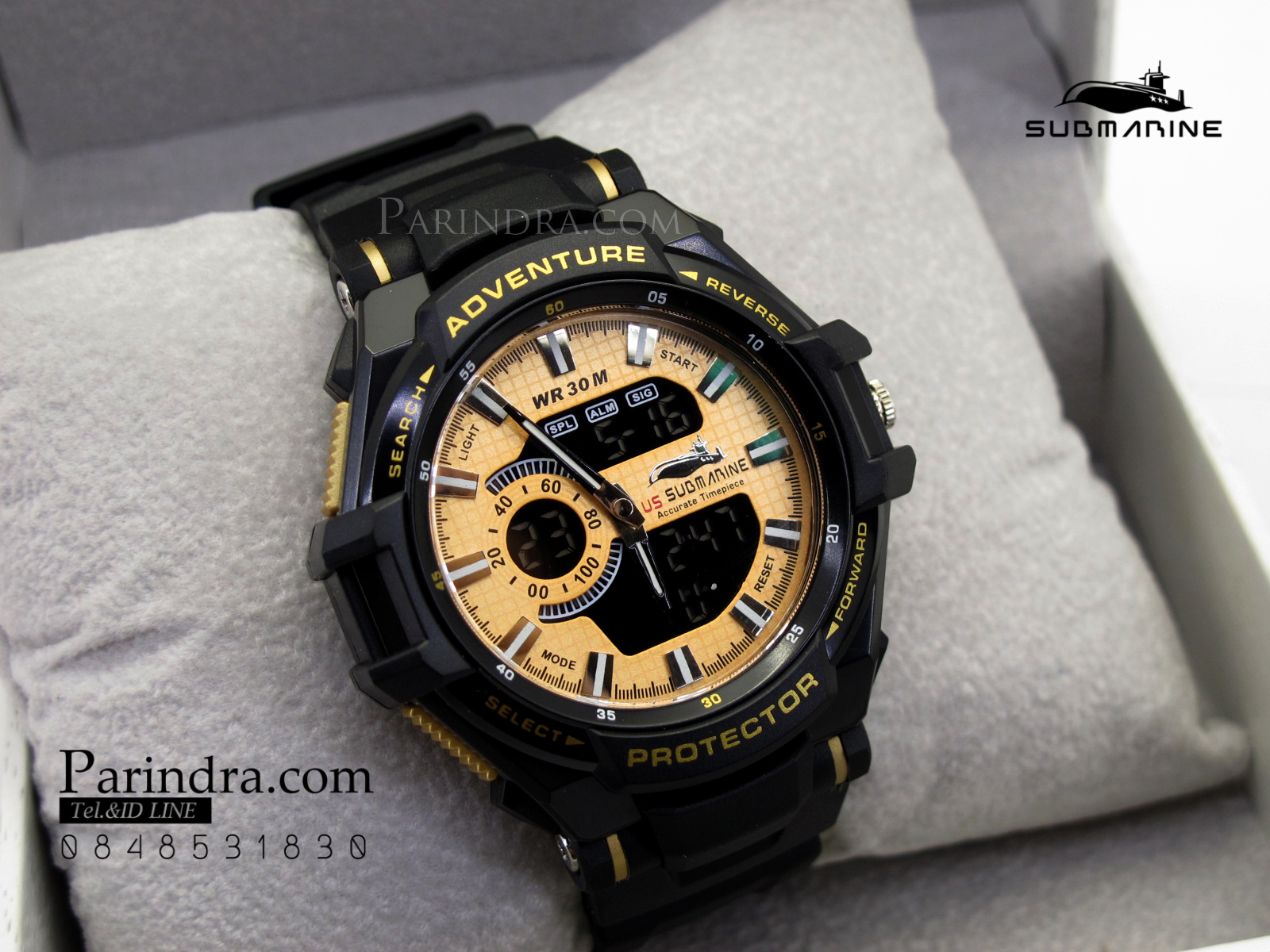 นาฬิกาข้อมือ US submarine Protector รุ่น TP3135M สีดำตัดทอง