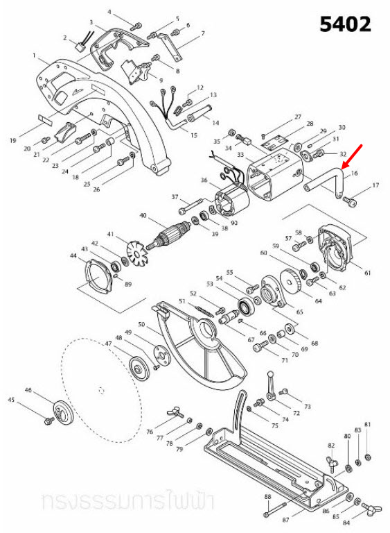 GRIP เลื่อยวงเดือน Makita มากีต้า 5402 [#16] Pn.273602-7 (แท้) ##