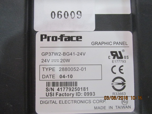 LCD TOUCH SCREEN “ PROFACE ” รุ่น GP37W2-BG41-24V