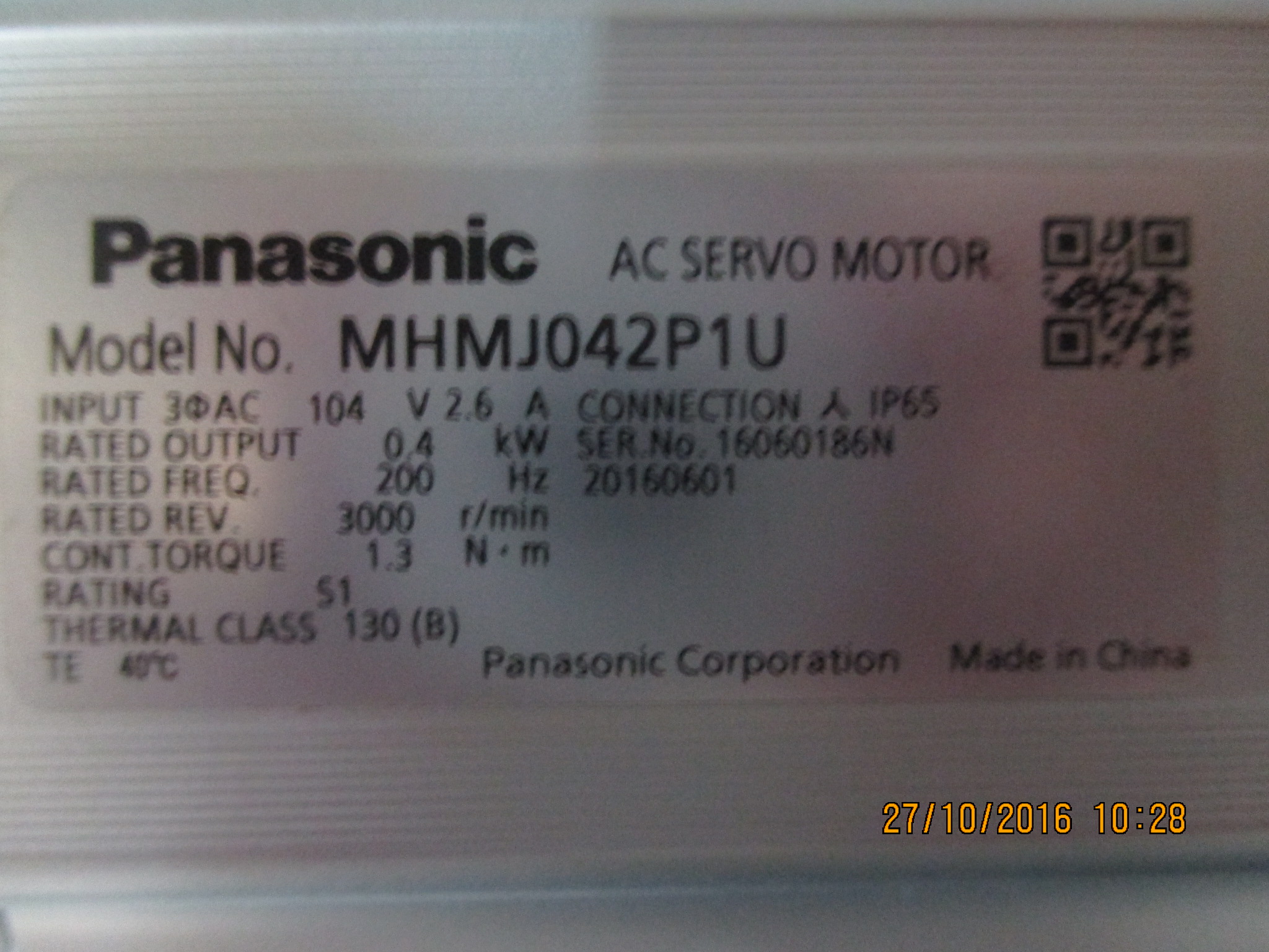 SERVO MOTOR “ PANASONIC ” รุ่น MHMJ042P1U