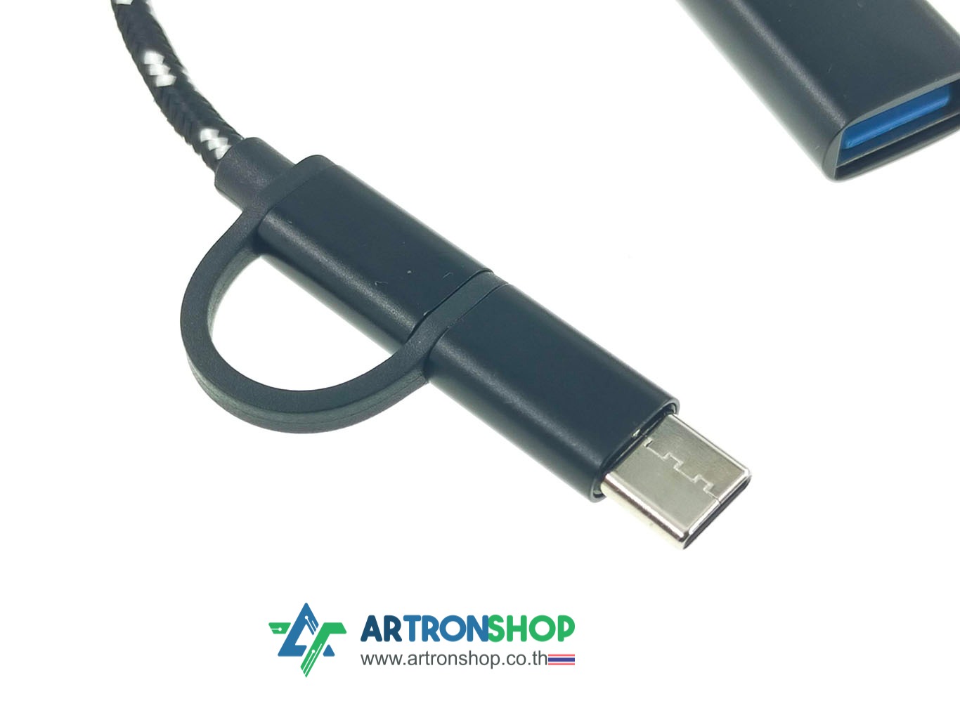 สาย USB-OTG แปลง MicroUSB USB-C เป็น USB Type-A female
