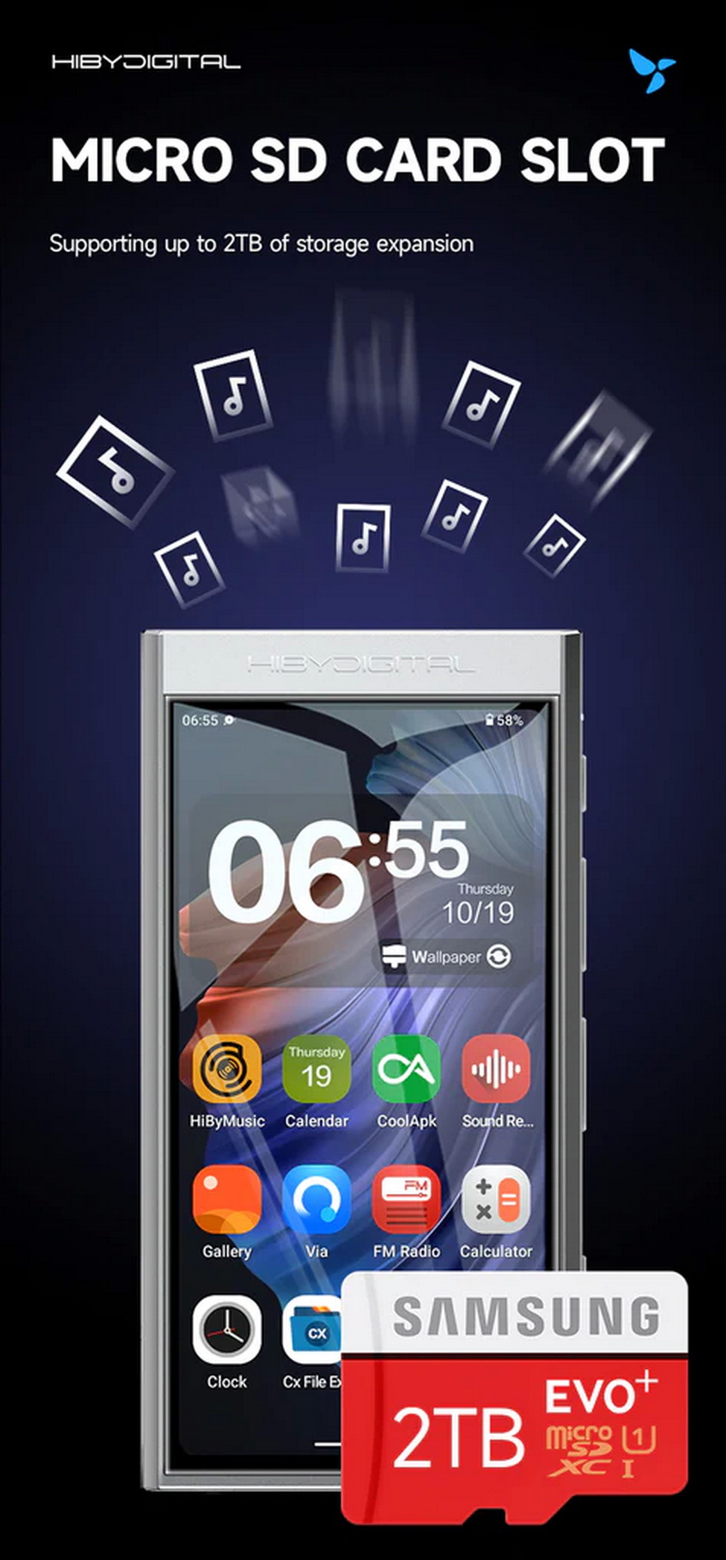 Hiby Digital M300 เครื่องเล่นเพลง Android พกพา มี Playstore มีลำโพงในตัว รองรับ Hires + Hires Wireless