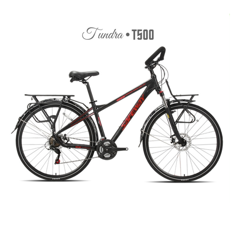 SAFEWAY Tundra T500 Touring Bike 2025 | 700C Aluminum Frame, 21/27/30-Speed Shimano Gears, Butterfly Handlebar