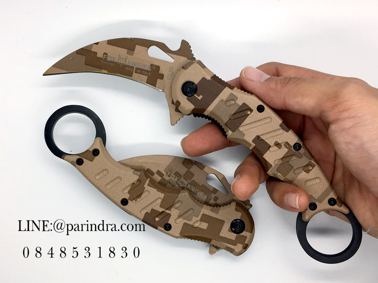 มีดคารัมบิต (Karambit) Tactical Karumbit FOX (OEM) สีทหารน้ำตาล