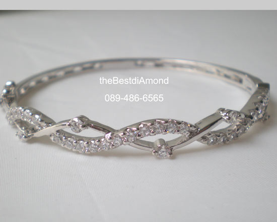 BB036RD+++กำไลเพชรโคลนนิ่ง ลาย5เกรียว+++หรูหรา ดูดี มีรสนิยม งานสวยสุดๆๆ เพชรงามวิ๊งๆ Modernมาก แบบมาจากร้านเพชรเลยค่ะ