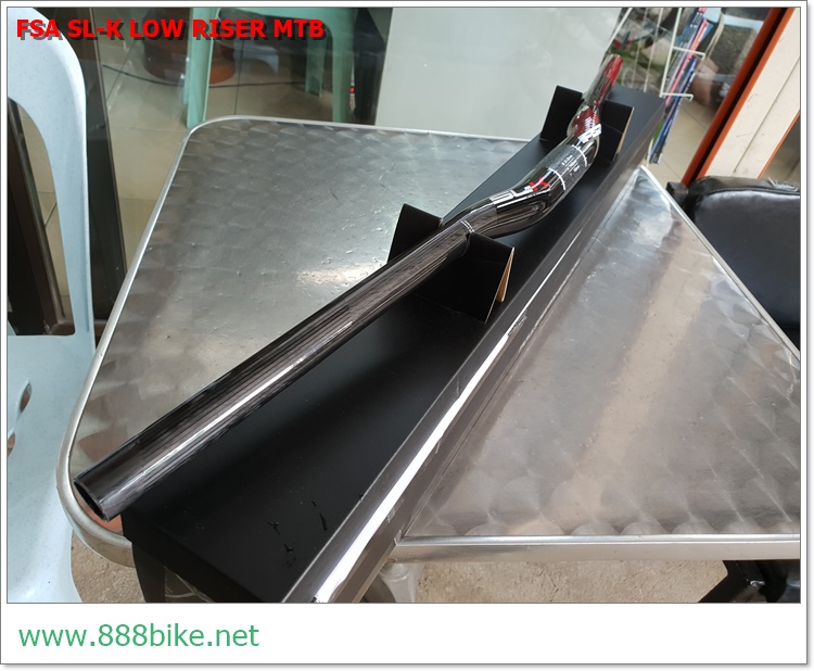 แฮนด์ยก FSA SL-K LOW RISER MTB Carbon Handlebar, สูง 18MM, กว้าง 740MM, สีดำ/แดง,และ ดำ/เทา