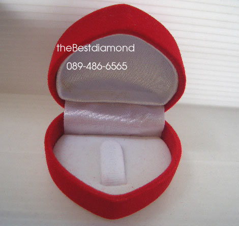 BOX-ring01-R+++ กล่องใส่แหวนกำมะหยี่+++ รูปหัวใจ สำหรับใส่แหวน 1 วง สีแดง