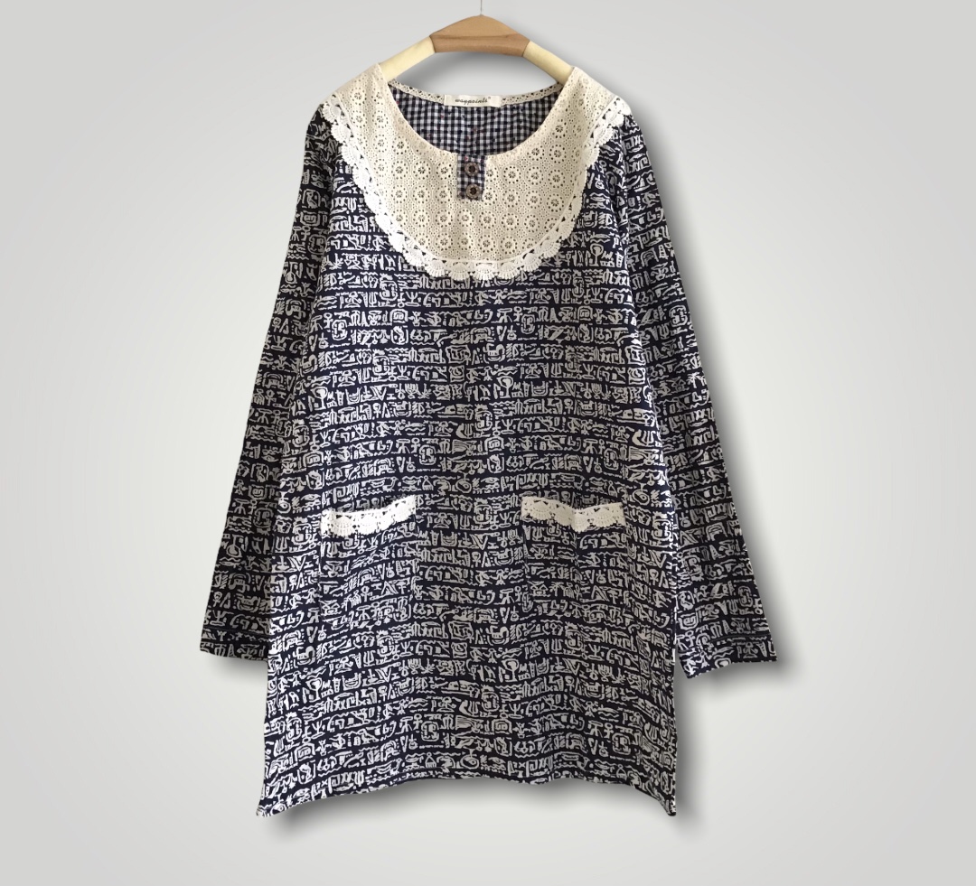 เสื้อผ้าฝ้ายแต่งผ้าลูกไม้