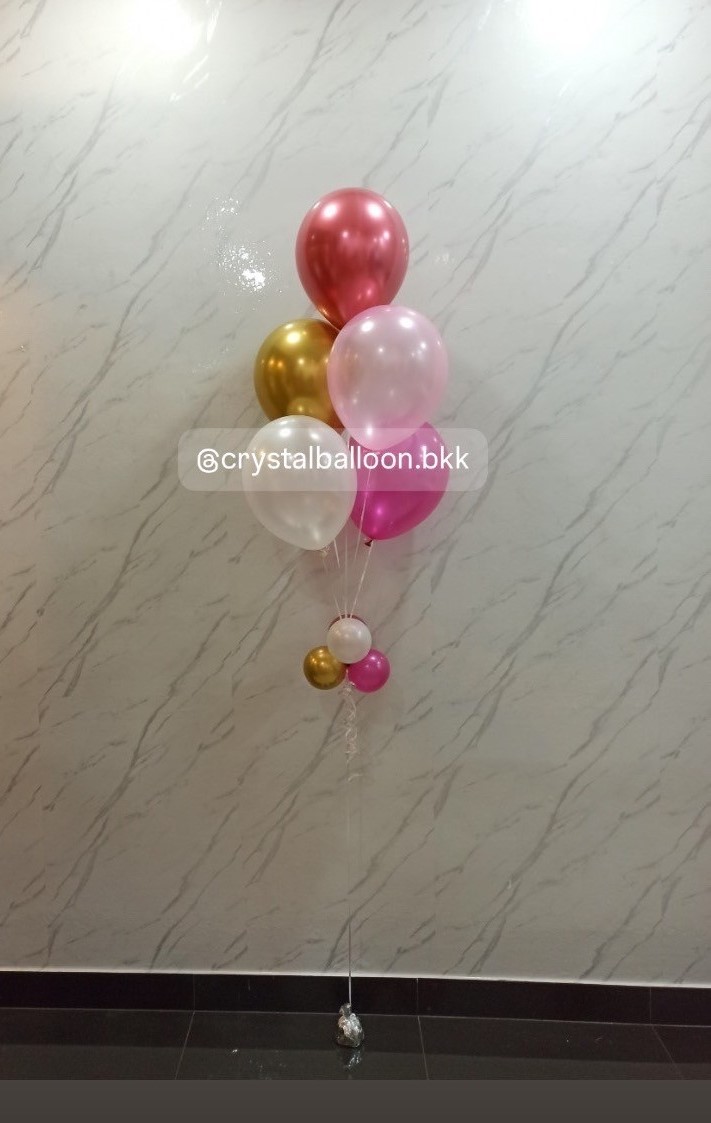 ลูกโป่งเซอร์ไพรส์ลูกโป่งช่อ 5 ลูก 1 ช่อ, พร้อมตกแต่ง สามารถเปลี่ยนสีลูกโป่ง/เปลี่ยนข้อความได้
