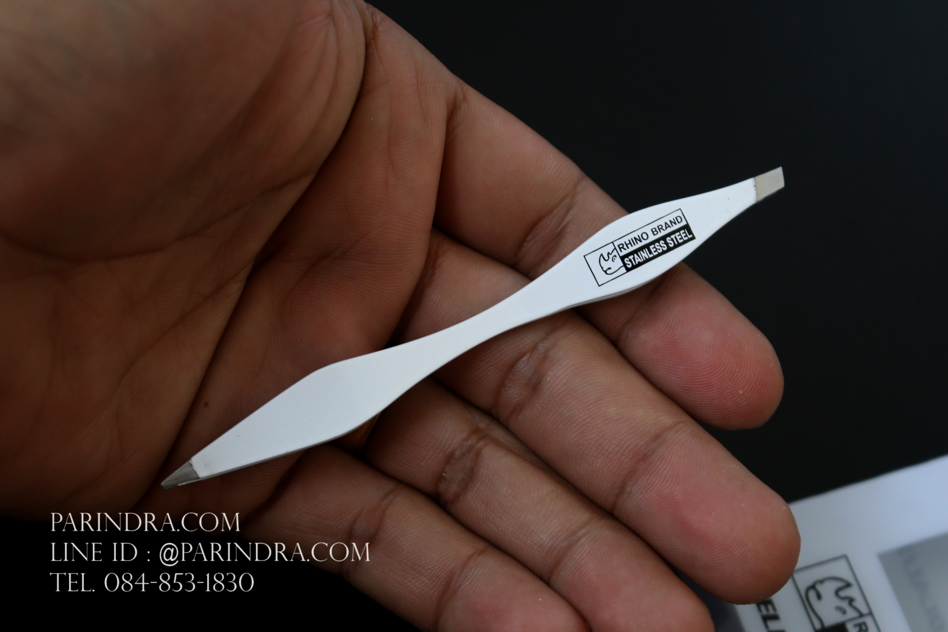 แหนบ 2 ด้าน Rhino Brand No.S64 Dual Tip Tweezer White Enamel