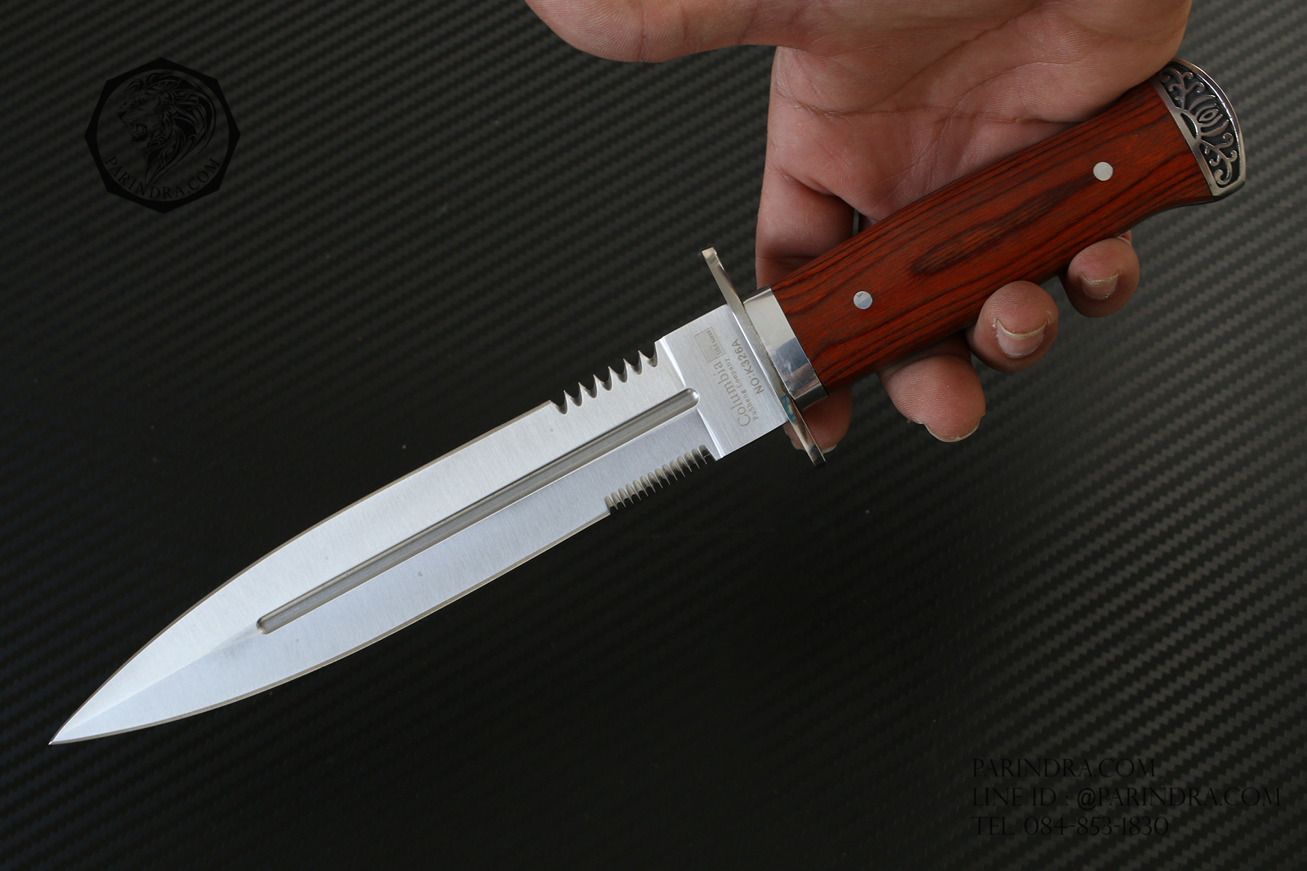 มีดใบตาย Columbia รุ่น K326A ใบมีดสองคม คมกริบ มีฟันเลื่อย