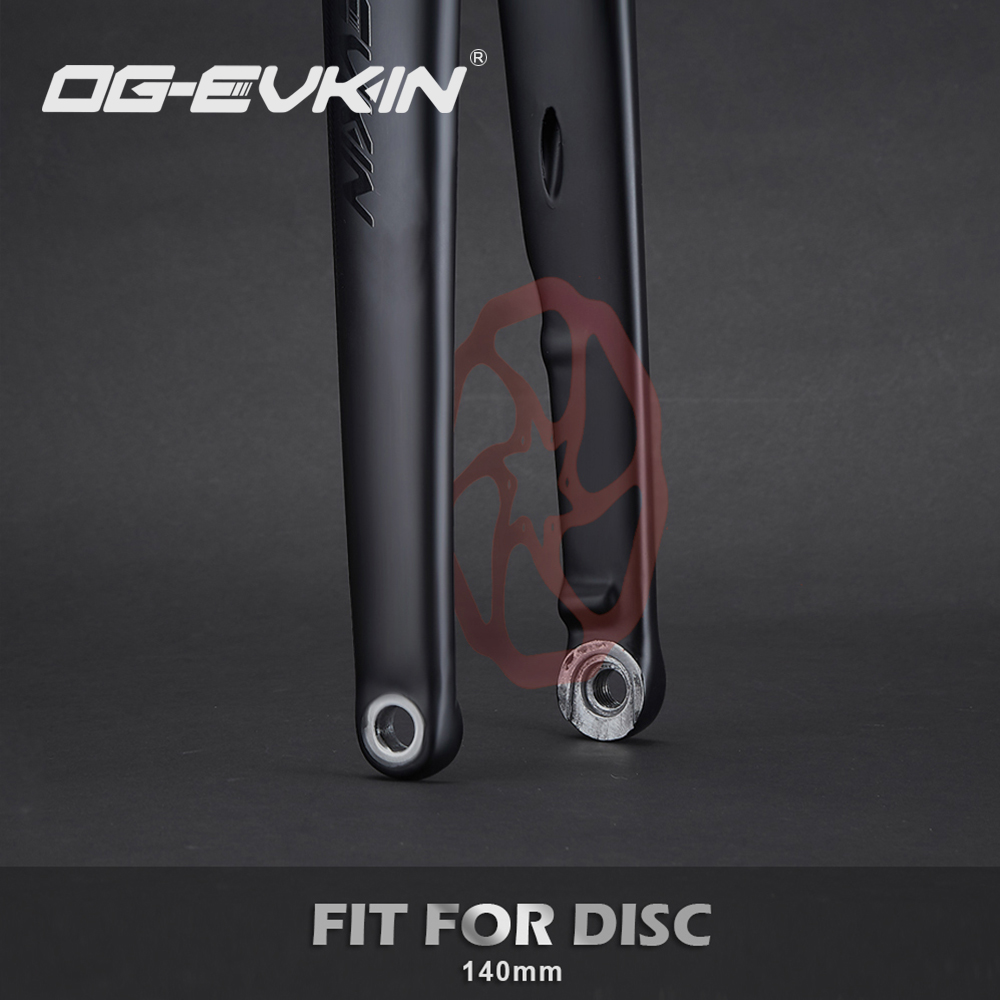 ตะเกียบหน้าคาร์บอน OG-EVKIN FK-008 Carbon Disc Gravel Fork 700*35C 12x100 Thru-Axle Cyclocross/Gravel Road Bike Frame Hidden Cable Flat Mount