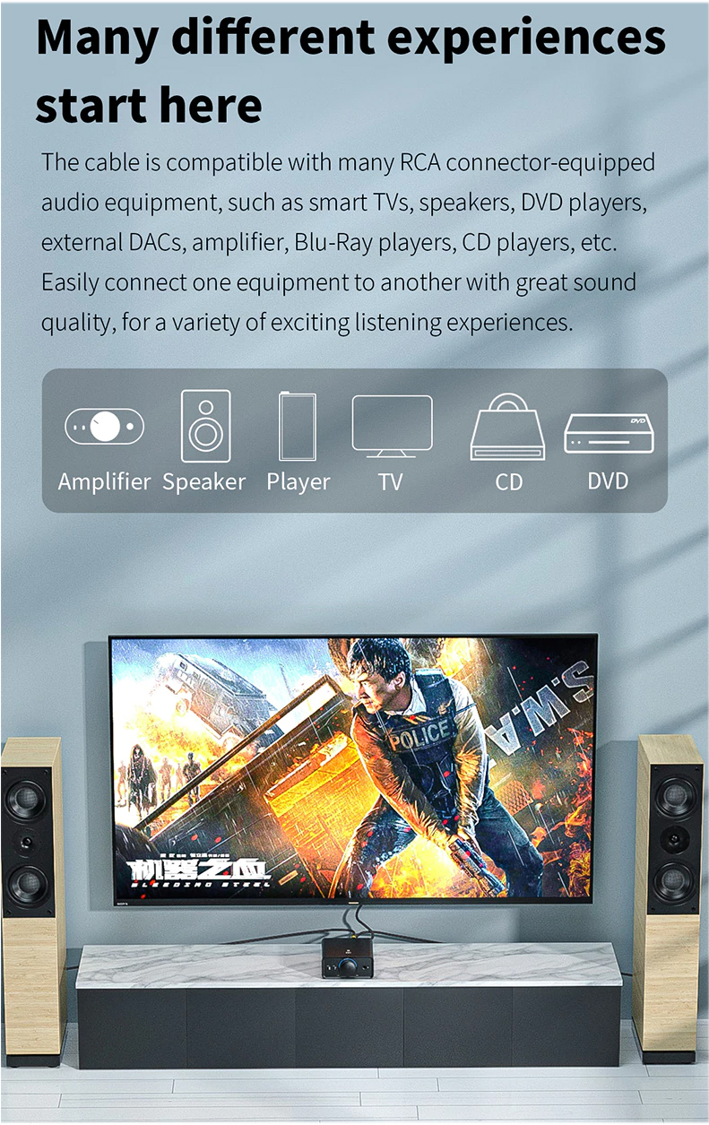 ขาย FiiO LR-RCA2 สาย Dual RCA เกรดพรีเมี่ยมสำหรับเครื่องเสียง