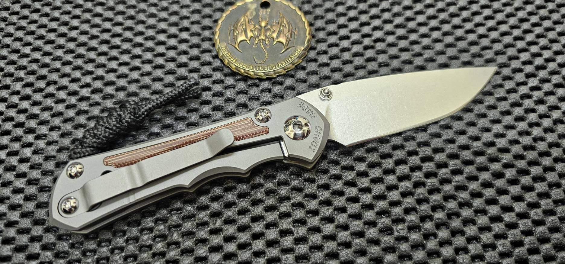 Chris Reeve Small Inkosi lnlay Drop Point Natural Canvas Micarta Glass Blasted CPM Magnacut