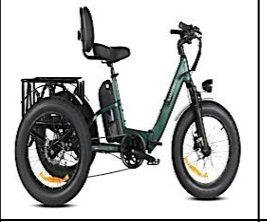 จักรยานไฟฟ้าสามล้อ SAMEBIKE APEX-TRI | 500W/750W | ยาง INNOVA 20"x4.0" | ราคาเริ่ม 35,900 บาท